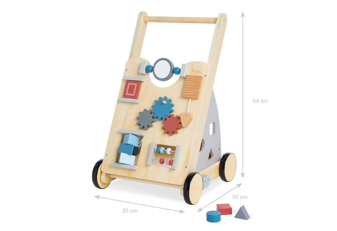 Pinolino Kinderträume Activity-Lauflernwagen Titus, grau, mit diversen Spielmöglichkeiten, gummierte