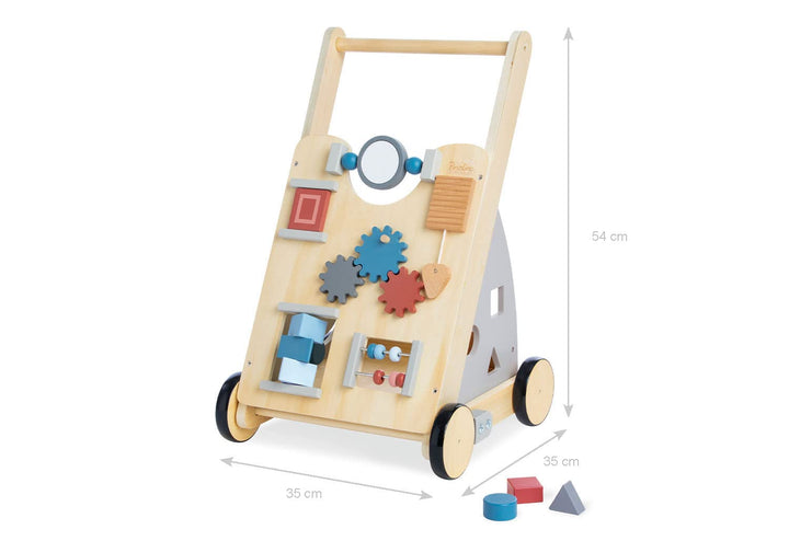 Pinolino Kinderträume Activity-Lauflernwagen Titus, grau, mit diversen Spielmöglichkeiten, gummierte