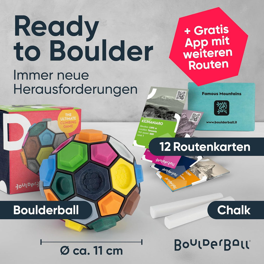 BOULDERBALL 3D Kletterball, Weltneuheit, Klettern auf kleinstem Raum - fördert Konzentration, Kreati