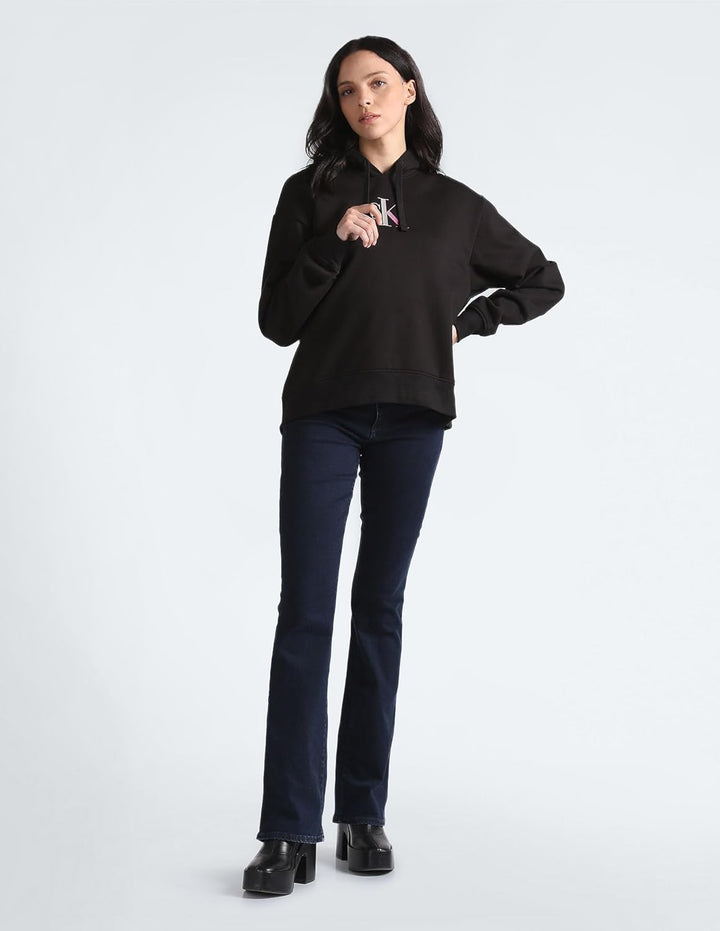 Calvin Klein Damen Hoodies XS Schwarz (Ck Black), XS Schwarz (Ck Black)