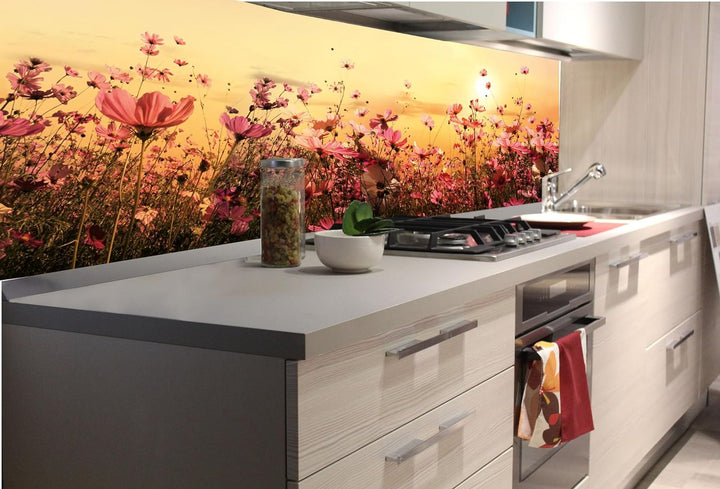 DIMEX Küchenrückwand Folie Selbstklebend Blumenfeld 180 x 60 cm | Klebefolie - Dekofolie - Spritzsch