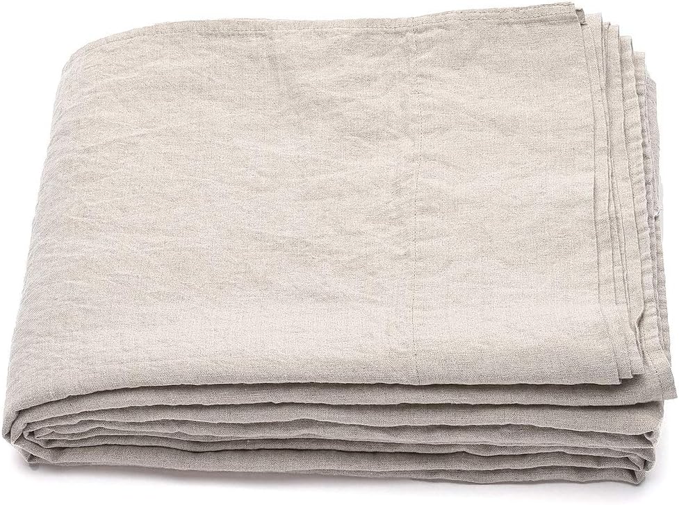 LinenMe 230 x 275 cm Vorgewaschenes naturfarbenes Leinen-Bettlaken 0299103, 230 x 275 cm