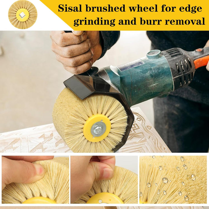 Schleifbürsten, 120x100mm Sisalbürste, Polierbürste zum Holzverarbeitung, Grit Bürste Bristle Bürste