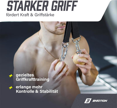 Müller & Blum Klimmzug Griffe Holz, Pull Up Balls zur Steigerung der Griffkraft, Trainingskugeln kle