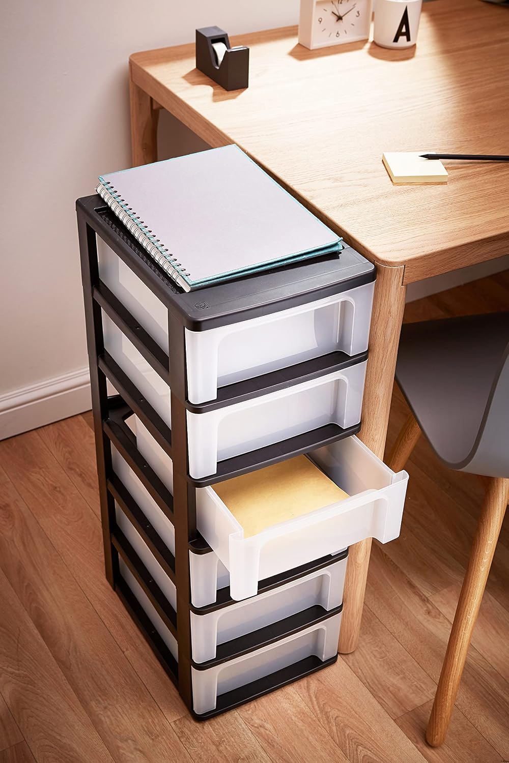 Iris Ohyama, Schubladenschrank, Schubladencontainer, 6 Schubladen mit 7 L, Format A4, durchsichtige