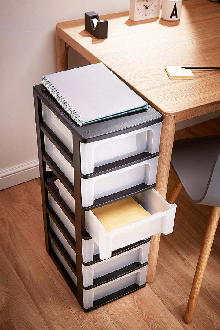 Iris Ohyama, Schubladenschrank, Schubladencontainer, 6 Schubladen mit 7 L, Format A4, durchsichtige