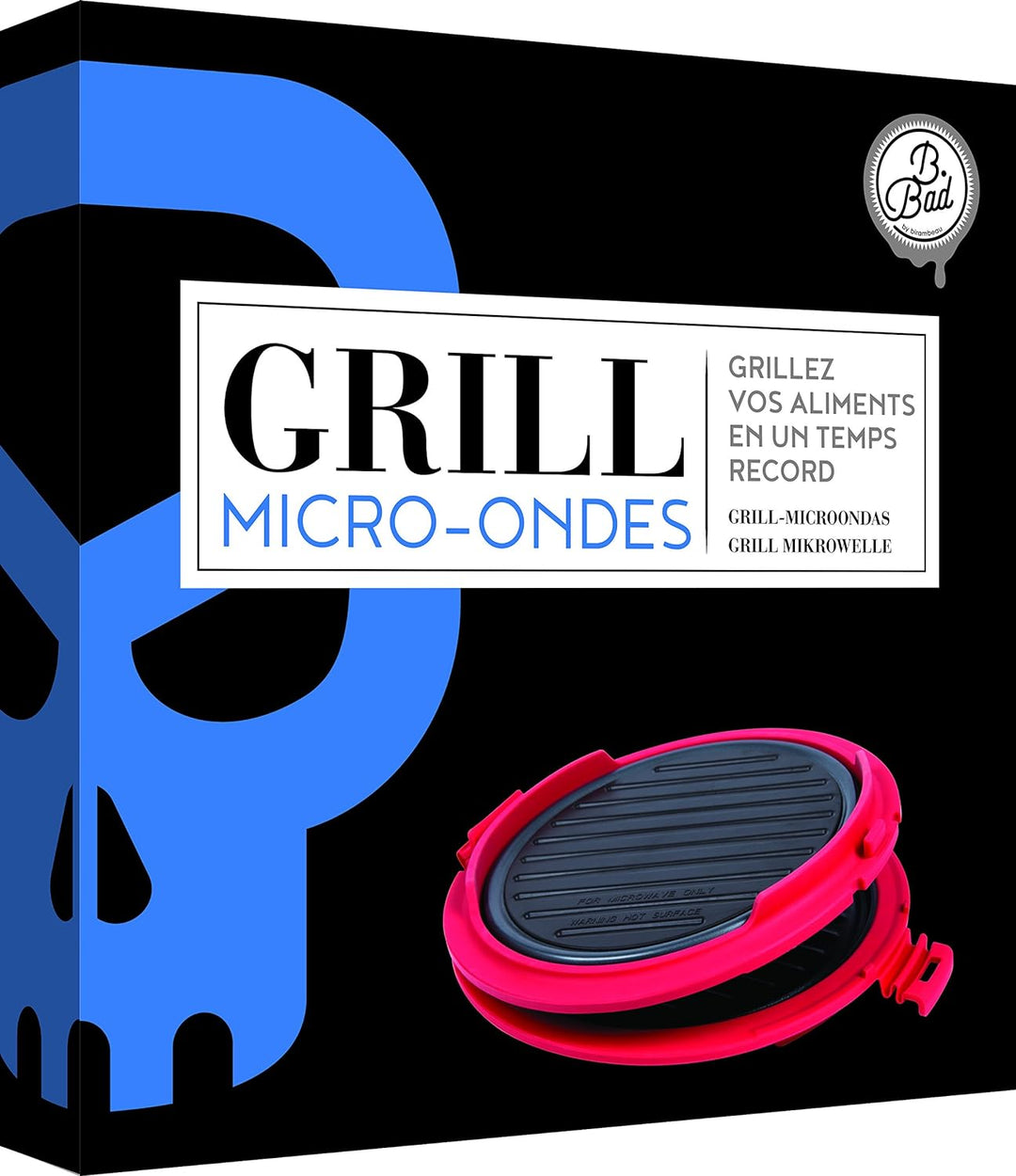 b. Bad 70120 Grill Mikrowelle rund schwarz/rot