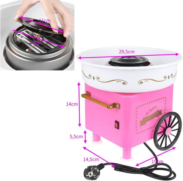 XUANYU 450W Zuckerwattemaschine Set für Zuhause Cotton Candy Machine mit Messlöffel und 10er Stäbche