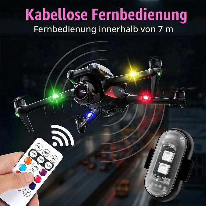 10 Stück Kabellose LED Lichter, 8 Farben Wasserdicht Blitzlicht mit Fernbedienung, USB-Aufladung Ant