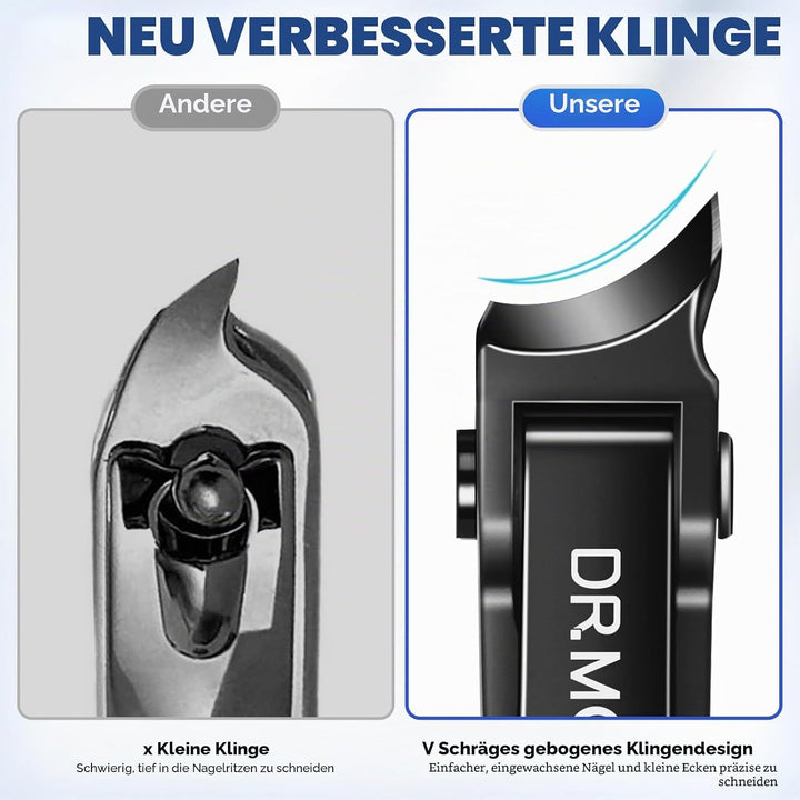 DRMODE Schräge Nagelknipser Fussnägel, Zehennagelknipser für Senioren Dicke Nägel mit breiter Backen