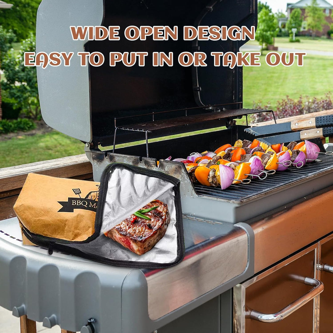 Grilldecke zum Ausruhen von Fleisch, Wiederverwendbare Brisket Decke, BBQ Blanket mit Reissverschlus