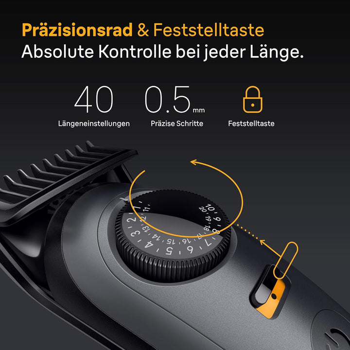 Braun Barttrimmer Series 5, Elektrischer Bartschneider Herren mit 5 Zubehörteile, Ultrascharfe Kling