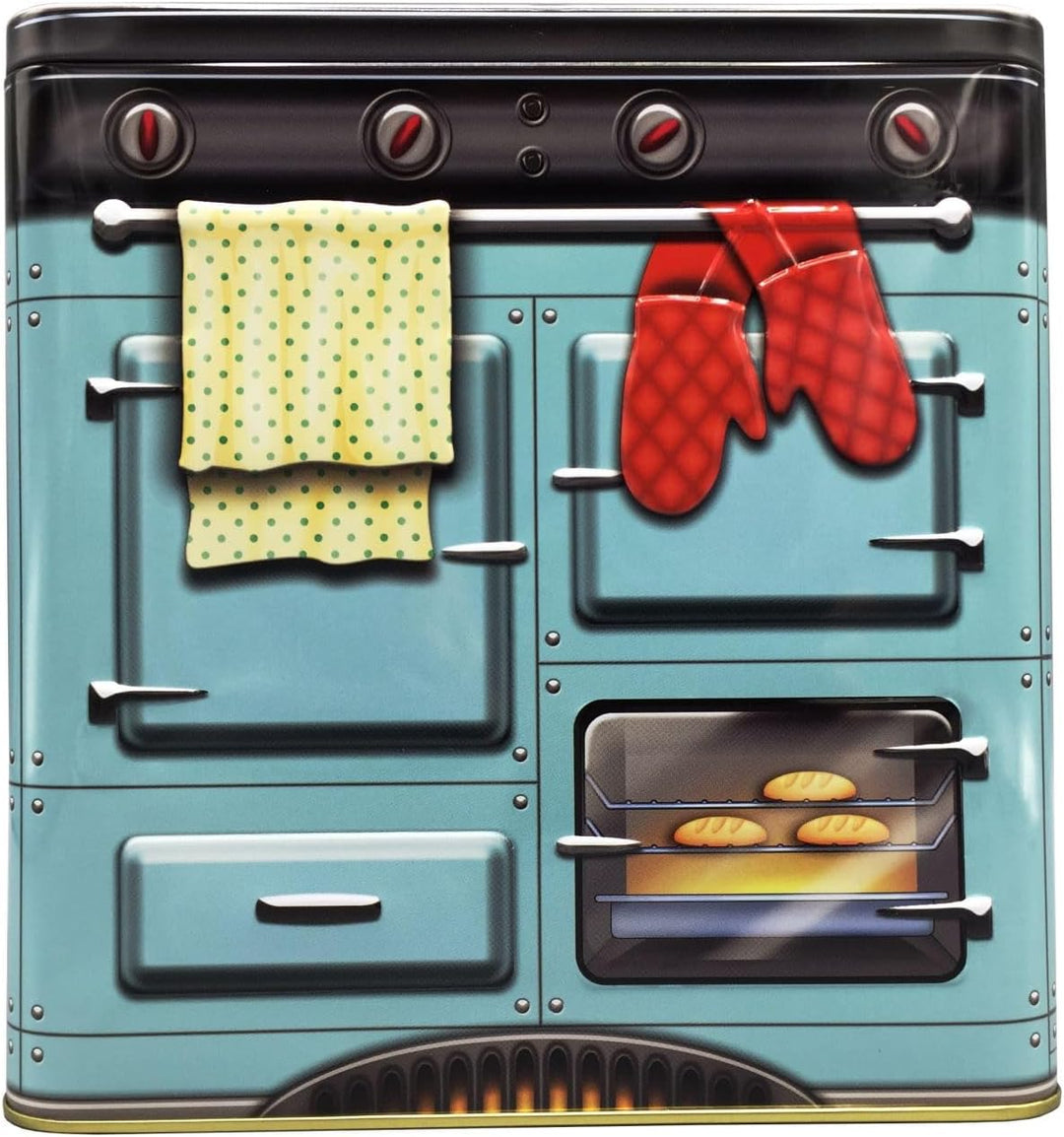 Nostalgischer Backofen blau - Dose in Form eines nostalgischen Backofens mit vielen Details - Keksdo