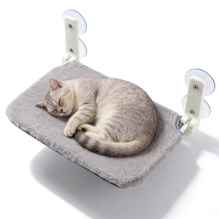 Katzen Fensterhängematte: Faltbares Katzen Fensterbett mit Abnehmbare Plüschunterlage und 4 Starken