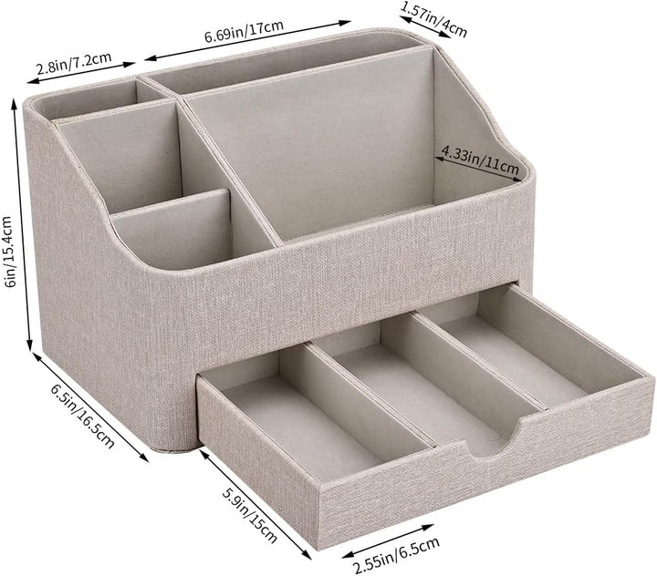 KINGFOM Büro Schreibtisch Organizer Mit 5 Fächern & Schubladen, Multifunktionales Stifte Organizer S