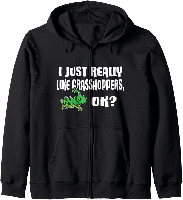 I Just Really Like Grasshoppers Ok Grashüpfer Kostüm Kapuzenjacke