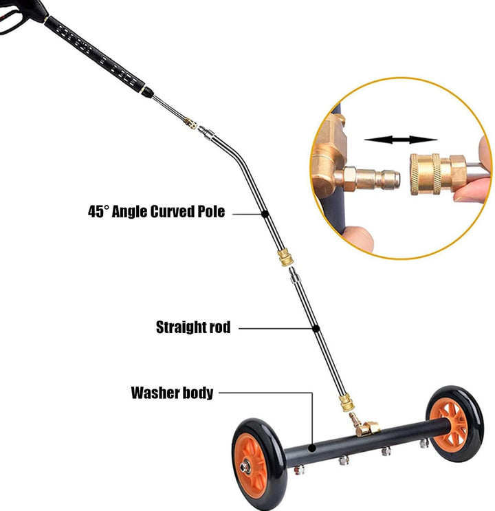 Unterbodenwaschanlage, 2- in- 1 Power Washer Unterbodenreiniger, Wasserbesen für Unterboden Autowäsc