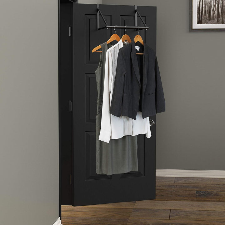 Simple Houseware Über der Tür hängende Kleiderstange, Schwarz, Schwarz