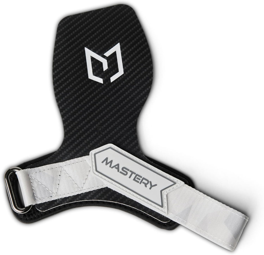 MASTERY Gripmaster 1.0 - Grips für Cross Training, Gymnastik, Pull Ups, Muscle Ups, No Chalk Weiss L