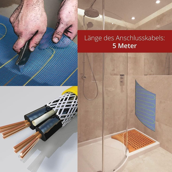 Flexithermo™ Standart elektrische Fussbodenheizung Einzelheizmatte I Heizleistung: 150 W/m² (2,0m x