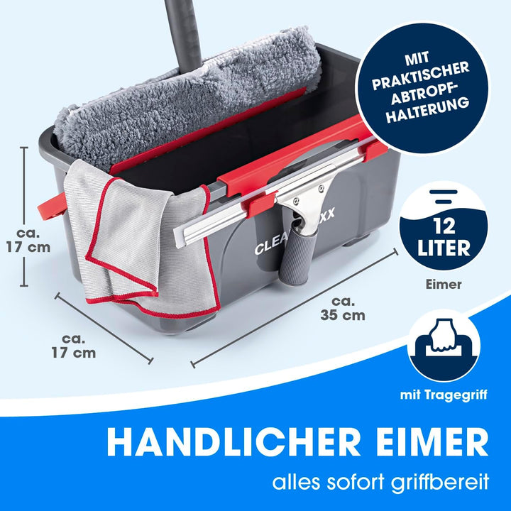 CLEANmaxx Fensterreiniger 7er Set | Einfaches & effektives Putzen | Fensterputzer Komplett-Set mit E
