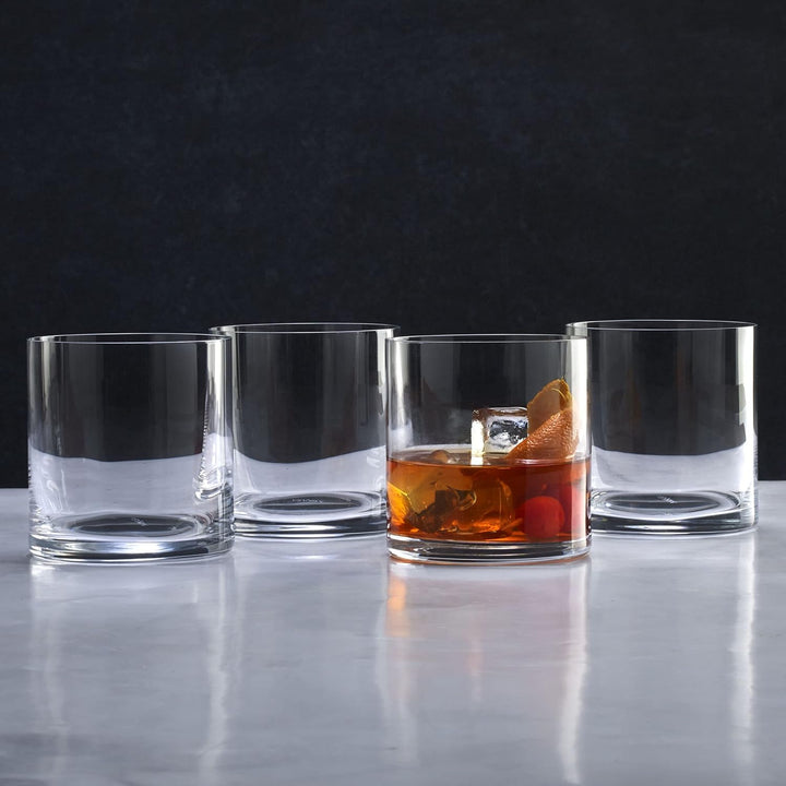 Mikasa Julie Double Old Fashioned Trinkglas (Set mit 4 Stück), 15 oz, Klar Kristall altmodisch, Kris
