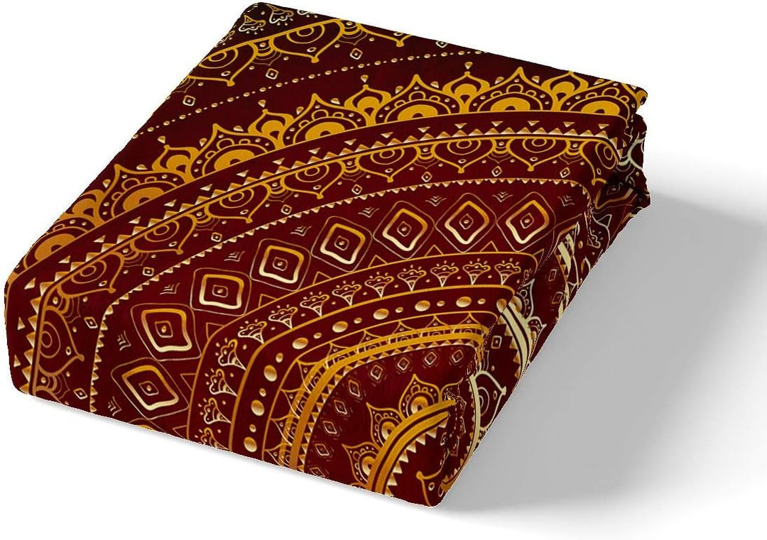 Loussiesd Boho Mandala Bettw?sche Set 135x200cm Bettbezug Set im b?hmischen Stil Golden Hippie Manda