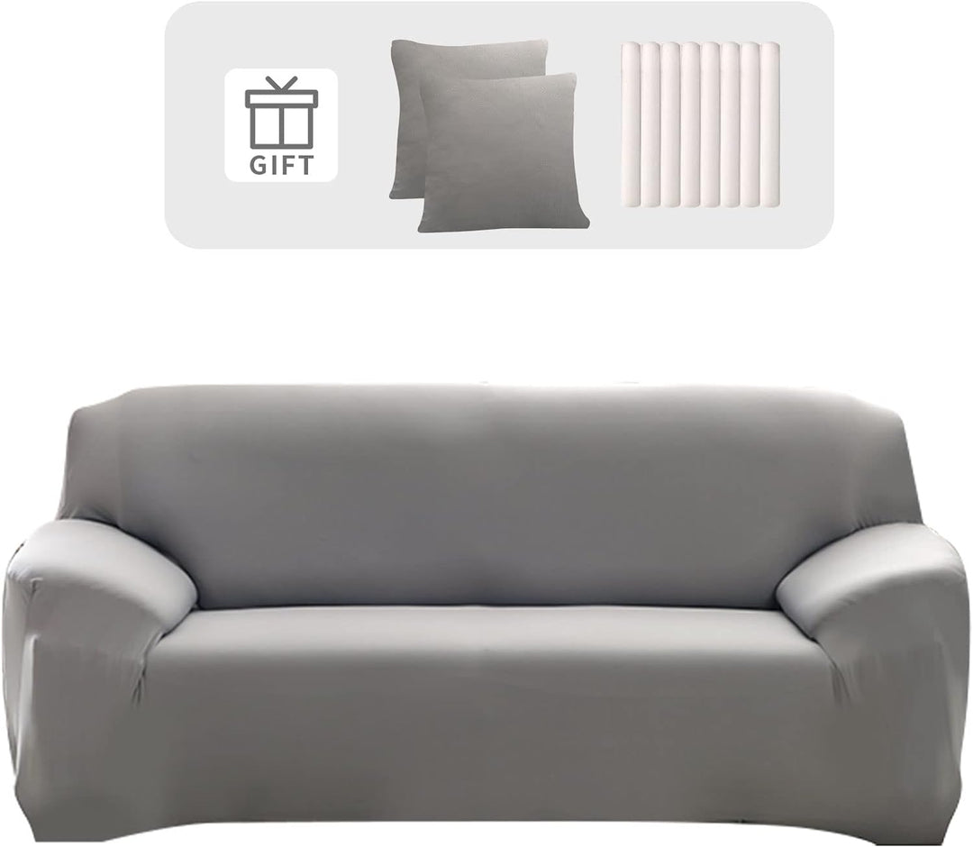Lydevo Sofabezug 2 Sitzer Stretch Sofahusse Elastischer Sofabezug Spandex Sofa Überzug mit 2 Kissenb