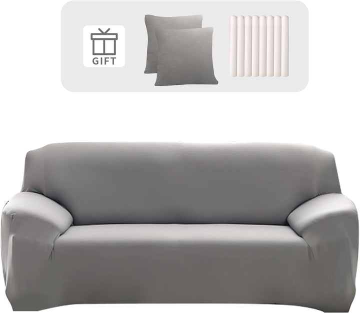 Lydevo Sofabezug 2 Sitzer Stretch Sofahusse Elastischer Sofabezug Spandex Sofa Überzug mit 2 Kissenb