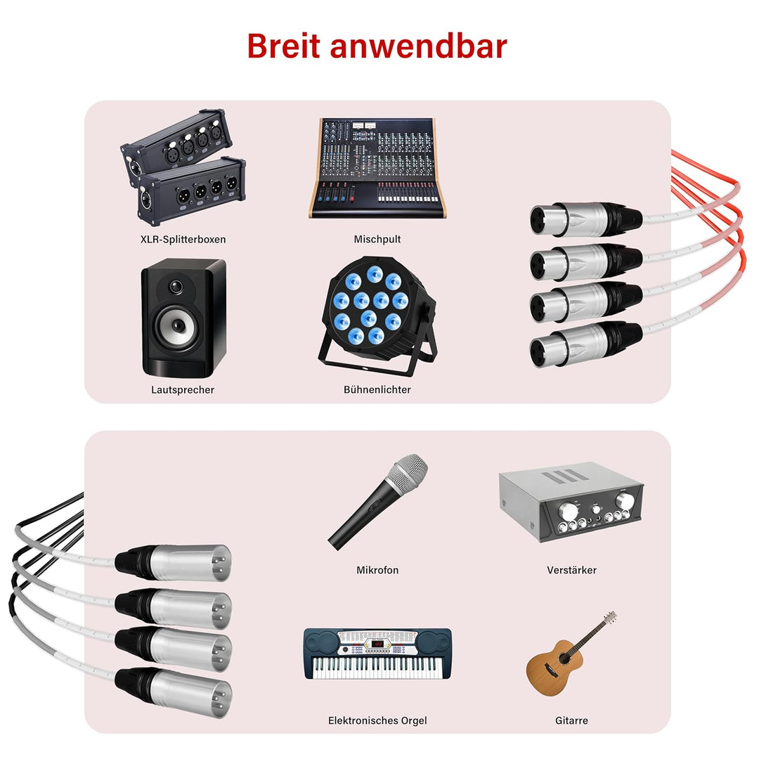 Lautsprecher Flachbau-XLR-Sende-Leiterplatten-Snake-Kabel, kompakte XLR-Box-Snake für Live, Aufnahme