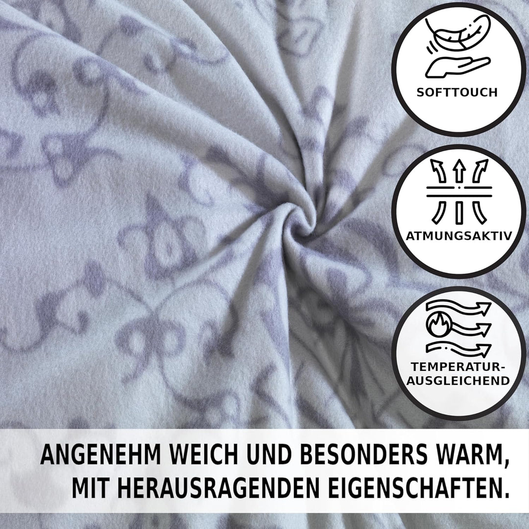 BFW 4 TLG Warme Microfaser Fleece Winter Bettwäsche 135x200 + 80x80 viel Auswahl, Design - Motiv:Des