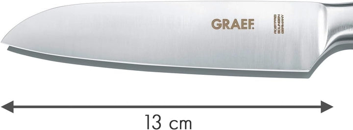 Graef Santokumesser 13 cm KN5052, handgeschliffene Klinge 1.4116er Edelstahl, Echtholzgriff Walnuss,