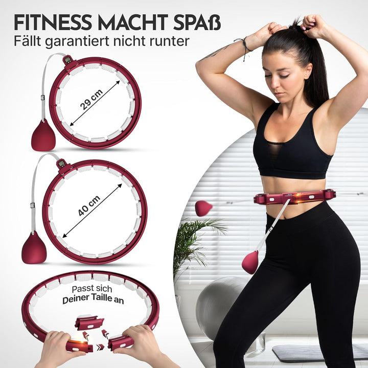 NEOLYMP Smart Hula Hoop Reifen Erwachsene – Hula Hoop leise mit integriertem Tracking für Zeit, Umdr