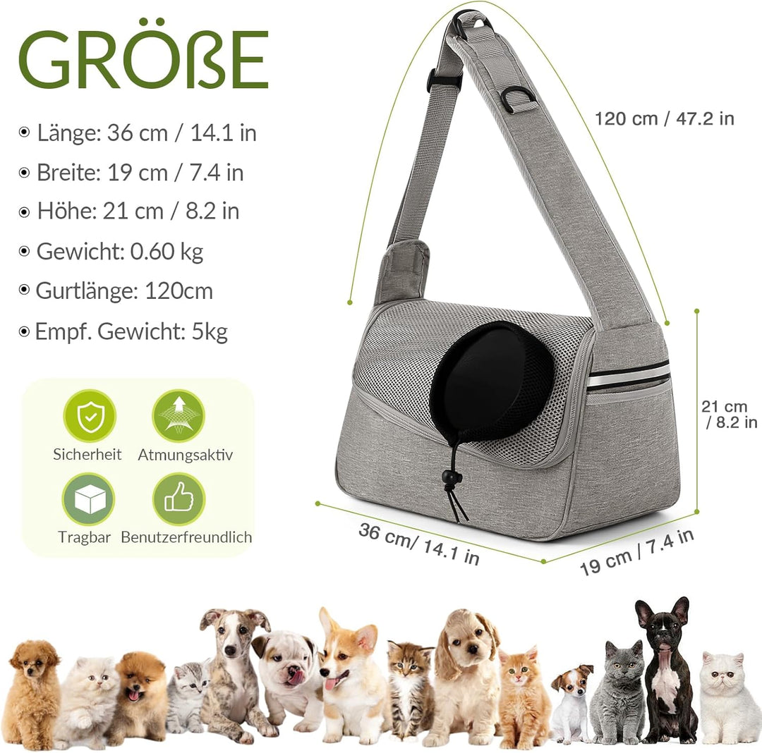 ALLSOPETS Hundetasche Tragetuch Hund Schultertasche Katzentragetasche Haustiere Tasche für Katzen un