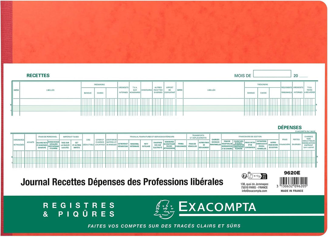 EXACOMPTA Geschäftsbuch "Recettes/Dépenses professions libé-