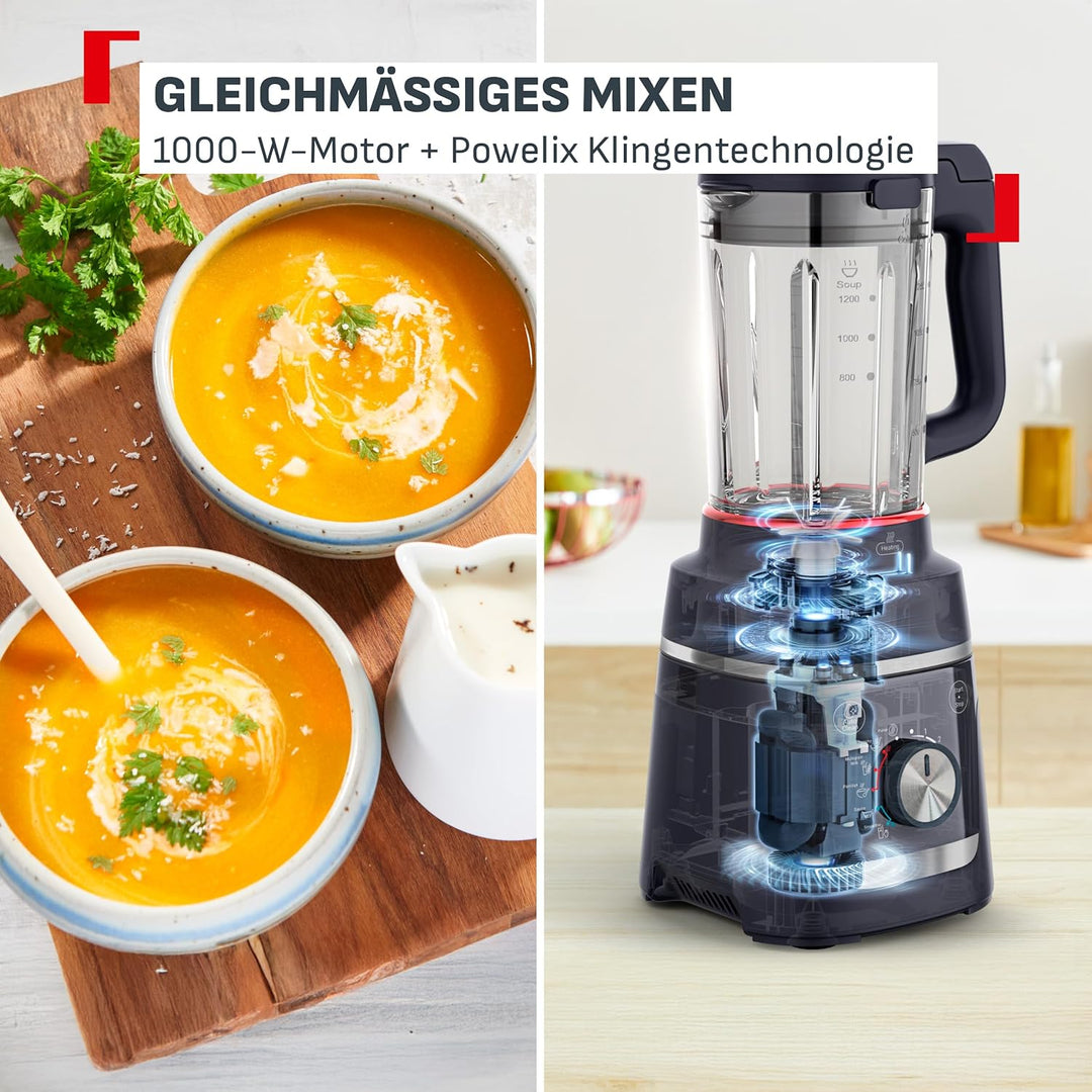 Tefal Blendforce Cook Standmixer mit Kochfunktion, 5 Automatikprogramme, für warme und kalte Speisen