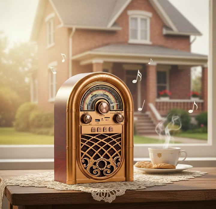 Retropolis New Orleans – Retro Radio mit Bluetooth 5.0, Tragbares Radio FM/AM/SW, 1200mAh Akku, USB/