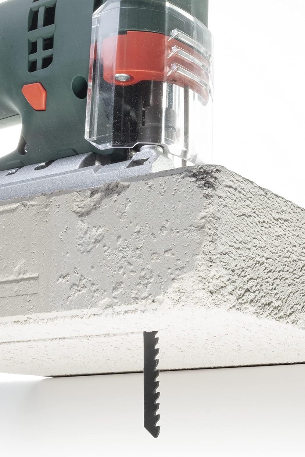 wolfcraft 2384000 Stichsägeblatt HM 100 mm I T-Schaft I schneller, grober Schnitt für Porenbeton, Gi