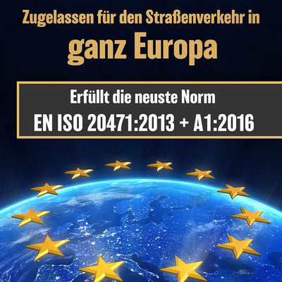 HELDENWERK Auto Warnweste 2024 Europaweit einsetzbar - Reflektierende Warnwesten inkl. Kinderweste (