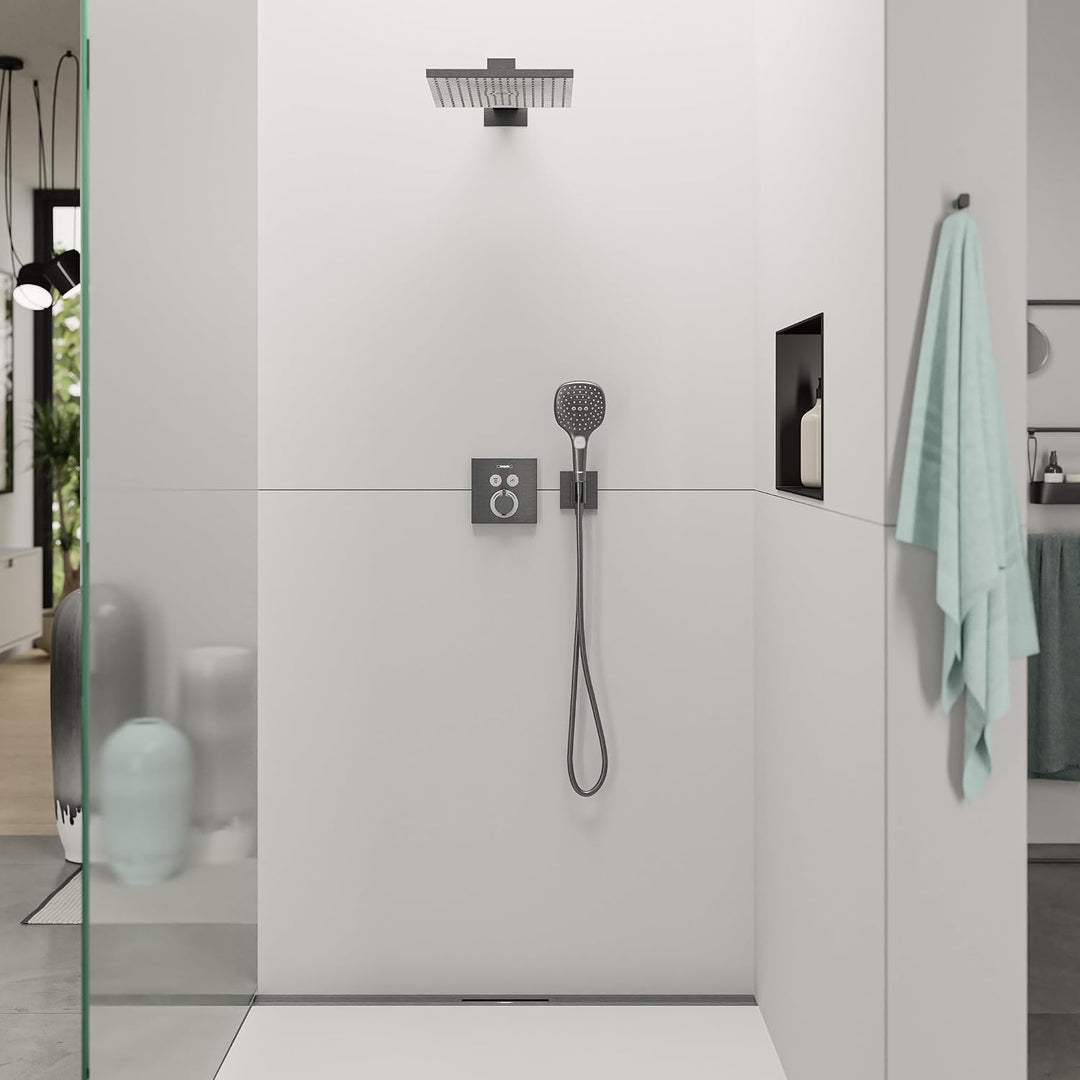 hansgrohe Raindance Select E - wassersparender Duschkopf 6 l/min (EcoSmart+), Handbrause mit3 Strahl