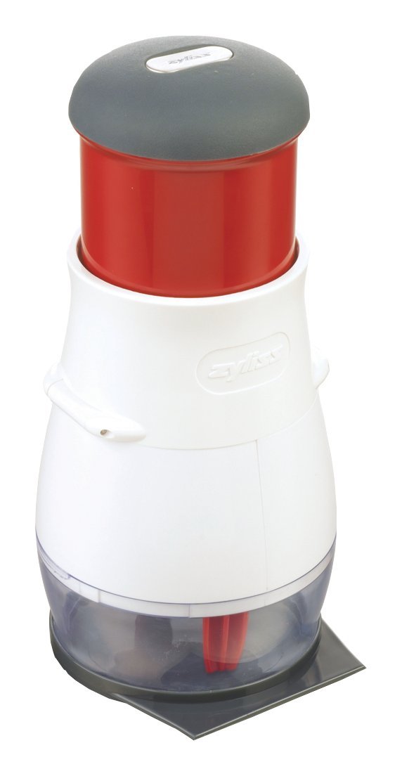 Zyliss E10402 Zick Zick 2 Gemüseschneider, Kunststoff / Edelstahl, Weiss / Rot, Zwiebelschneider, Ge