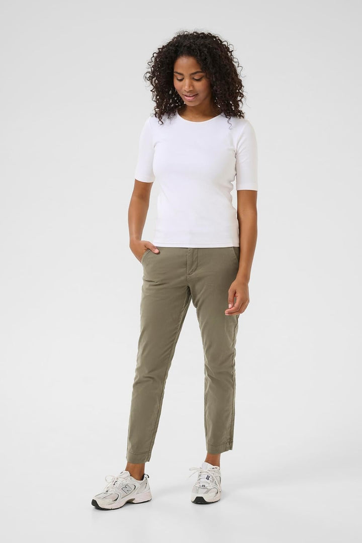 KAFFE Damen Hose Elegant Elastische Taille Casual Anzughose Damen Hose Elegant Elastische Taille Cas