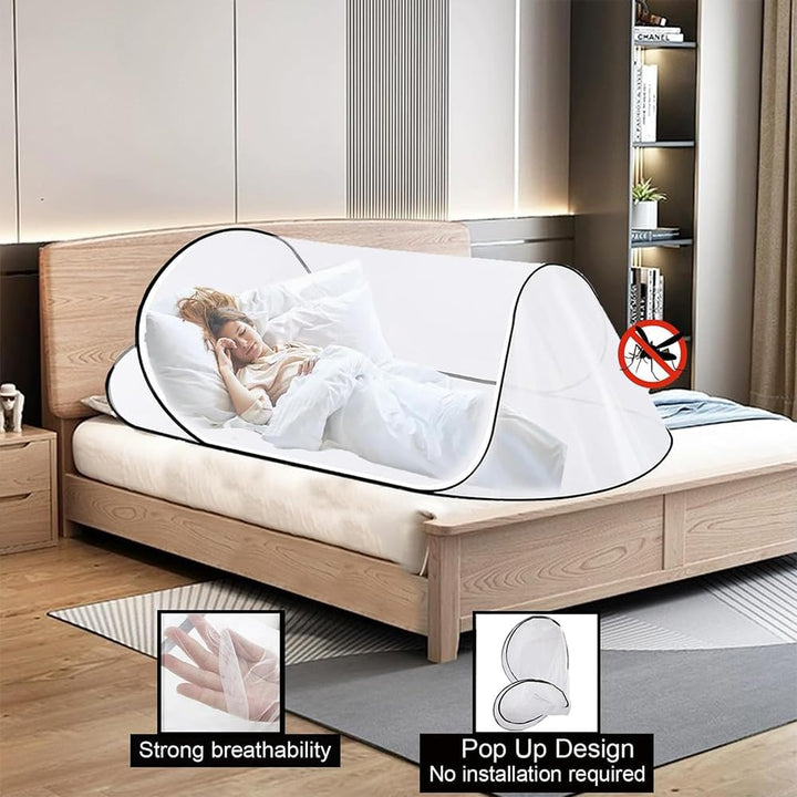 Moskitonetz Pop Up 200 x 80 x 56 cm, Faltbares Moskitonetz, Moskitonetz Reise Pop Up, Tragbares Camp