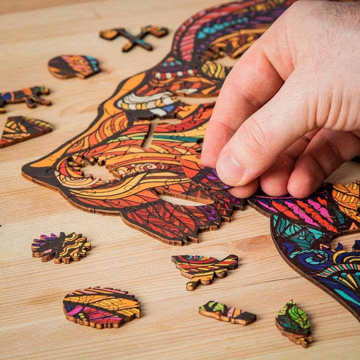 Holzpuzzle XL 300 Teile (39x39cm) - Löwe Holz Puzzle für Erwachsene in Geschenkbox von The Puzzled T