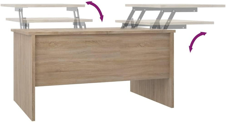 vidaXL Couchtisch Höhenverstellbar Kaffeetisch Beistelltisch Wohnzimmertisch Sofatisch mit Stauraum