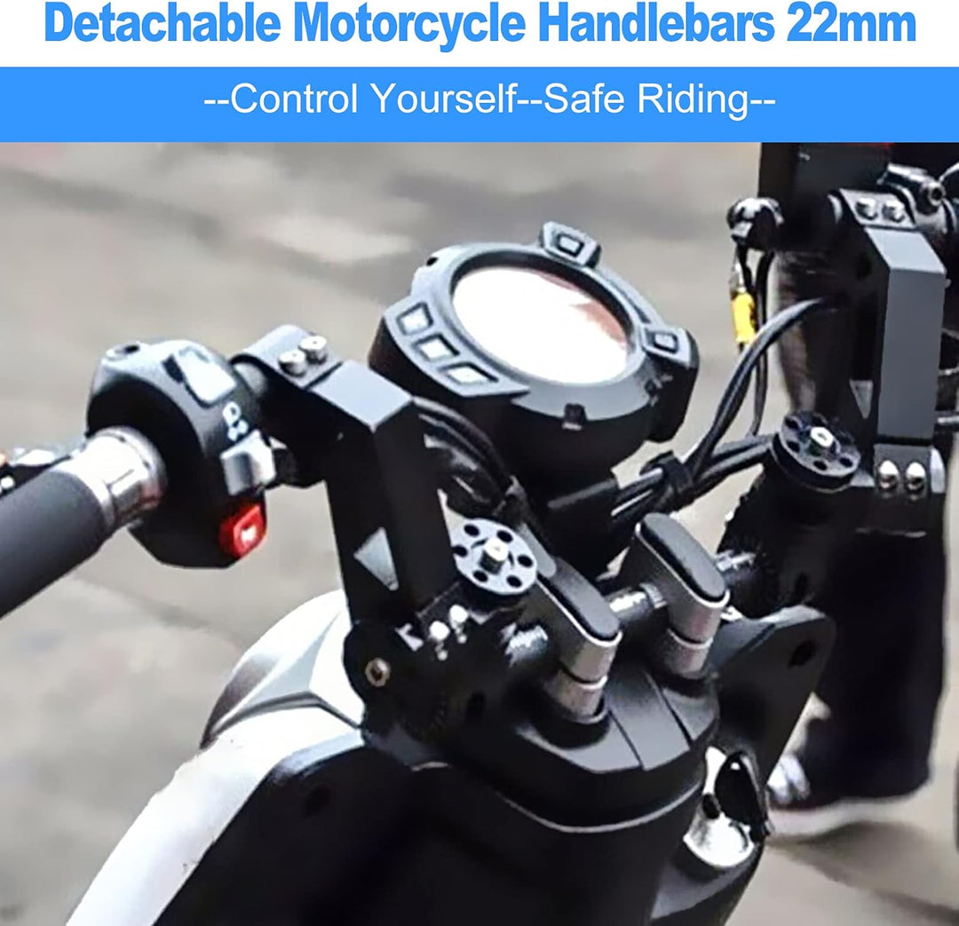 OXMART 22 mm verstellbarer Motorrad-Lenker, abnehmbare, schwarze Lenkbügel, Lenksystem für 125 cc Sc