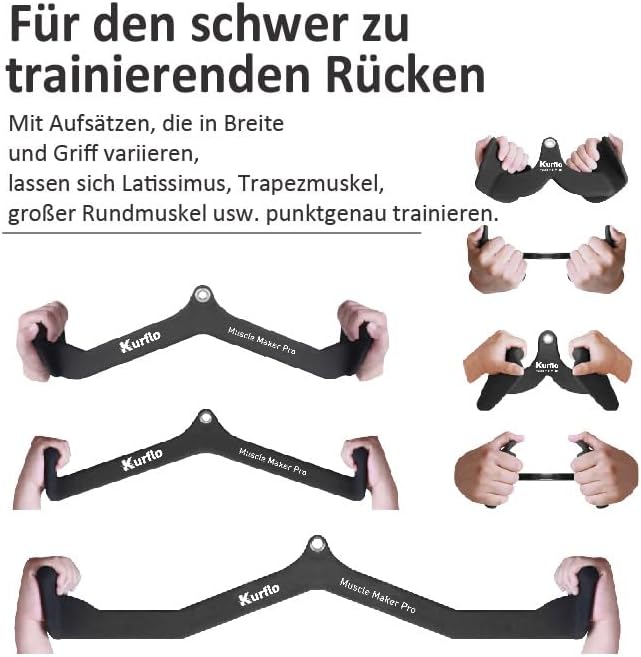 Kurflo Lat Pull down Bar Grip Handle,Home Gym Fitness Rowing, T-bar, V-bar, Pulley Cable Machine, Ma