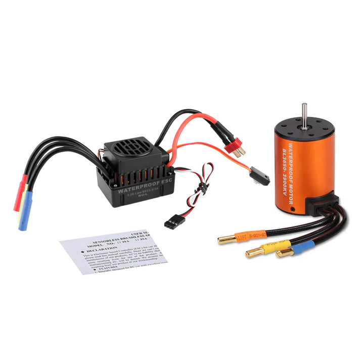 GoolRC 3650 3900 KV Beushless-Motor wasserdicht mit Kombi-Set ESC 60A für 1/10 RC LKW Auto