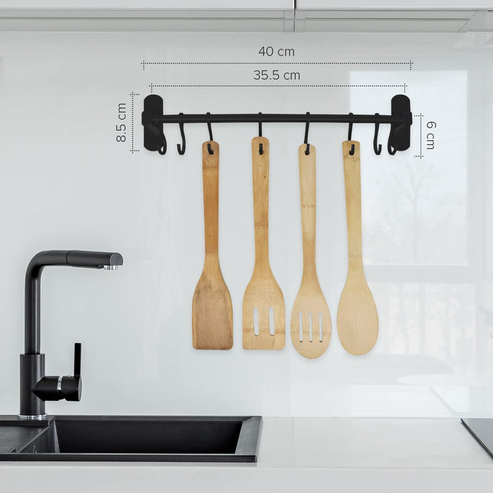 joeji's Kitchen Hakenleiste Küche - Küchenstange - Starker Selbstklebend 3M Ohne Bohren - Küchenleis