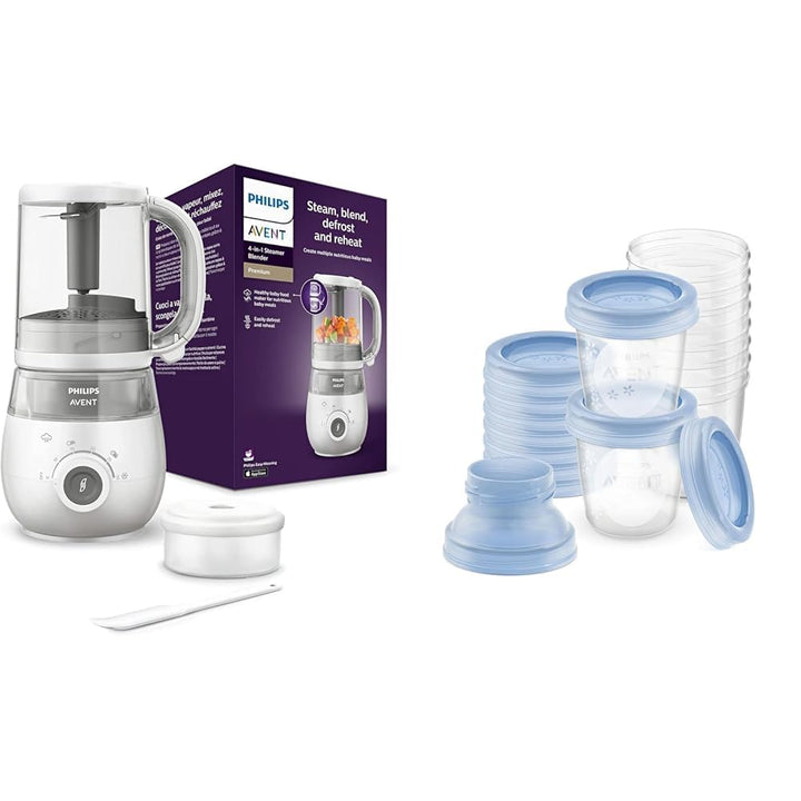 Set aus AVENT 4-in-1 Dampfgarer mit Mixer Premium, Babynahrungszubereiter, spülmaschinenfest, Modell